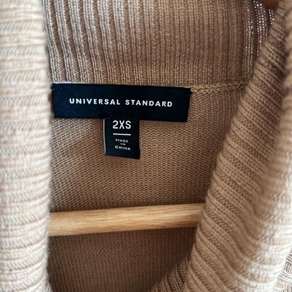 universal standard merino wool long length turtleneck sweater with front slit - Picture 4 of 5